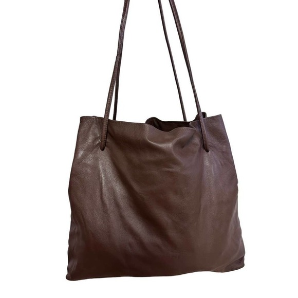 Prada Brown Lamb Leather Tote Large - Picture 1 of 14